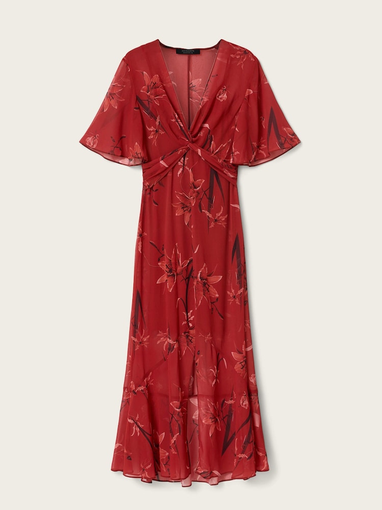AllSaints Red Mollie Dress - Image 6 of 6 AllSaints Red Mollie Dress - Image 6 of 6