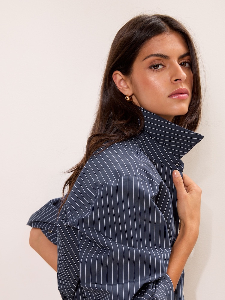 Navy Pinstripe - Πουκάμισο Lipsy Poplin - Εικόνα 2 από 5