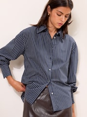 Navy Pinstripe - Πουκάμισο Lipsy Poplin - Εικόνα 3 από 5