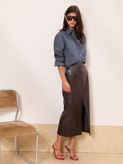 Navy Pinstripe - Πουκάμισο Lipsy Poplin - Εικόνα 4 από 5
