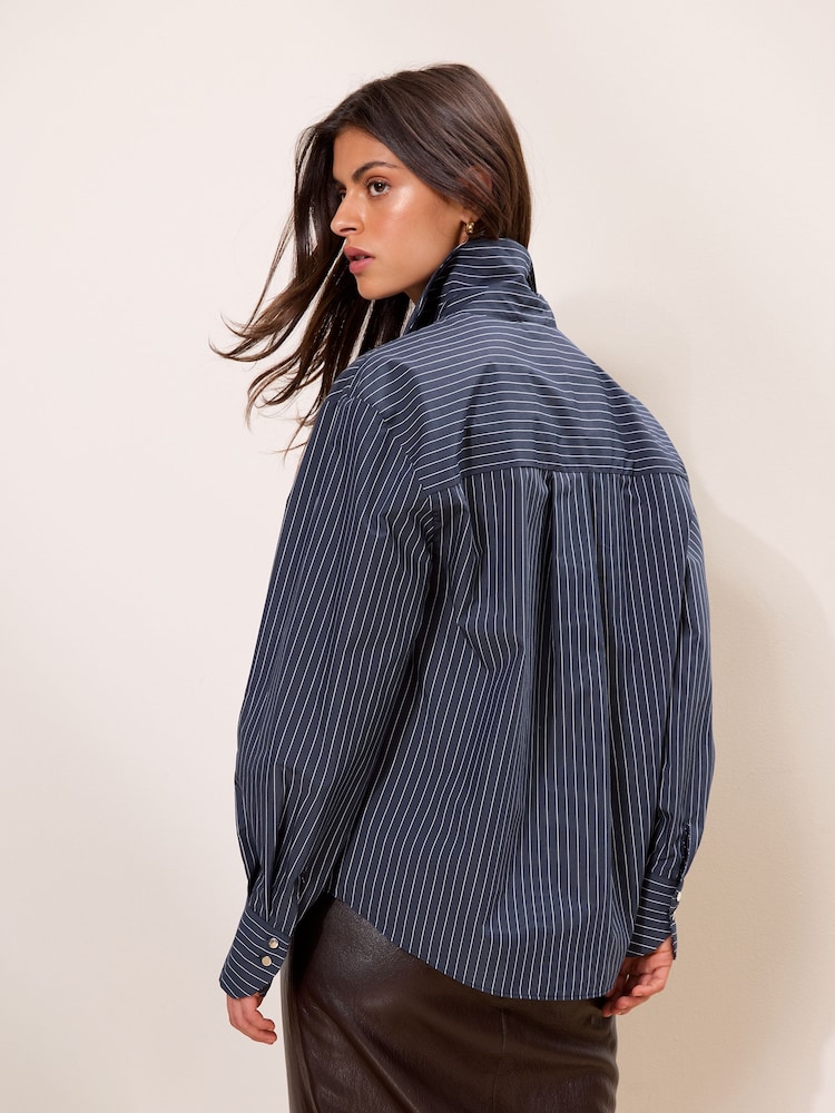 Navy Pinstripe - Πουκάμισο Lipsy Poplin - Εικόνα 5 από 5