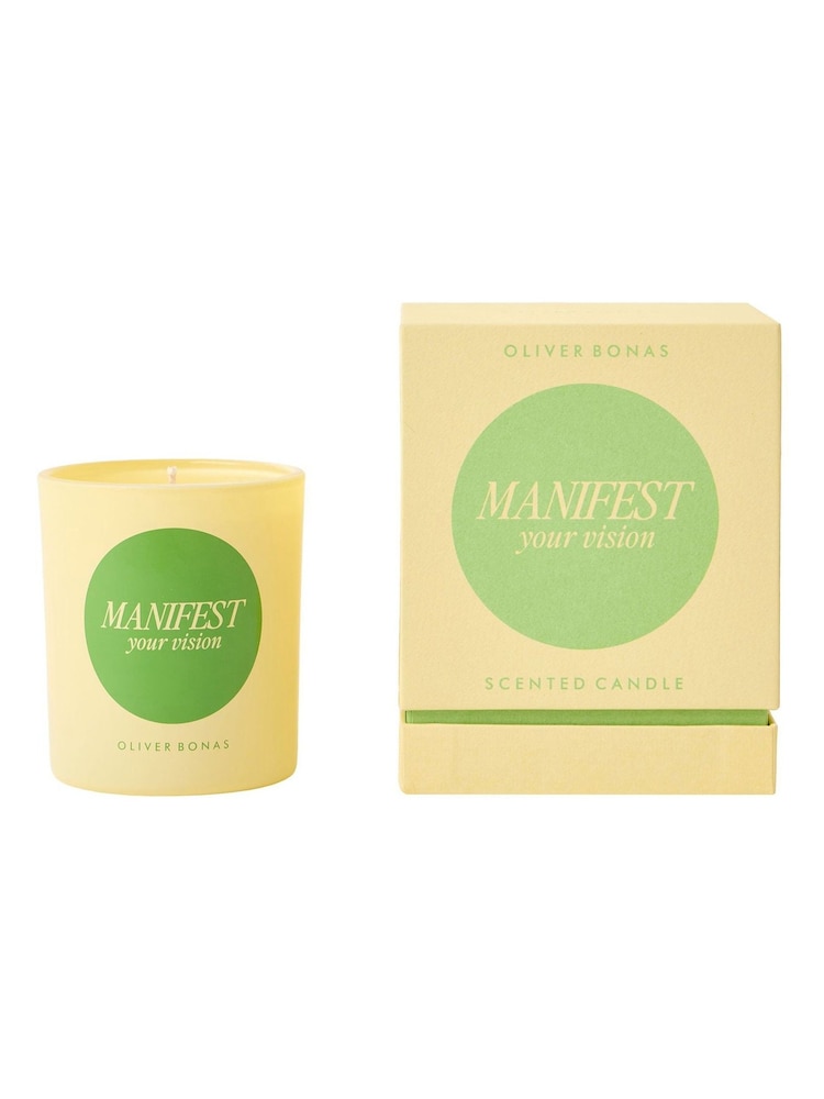 Oliver Bonas Yellow Manifest your Vision Cedarwood Scented Candle - Image 5 of 5