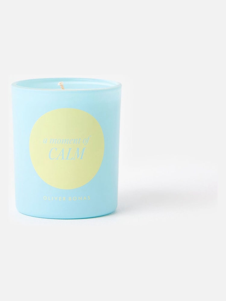 Oliver Bonas Blue A Moment of Calm Sandalwood Scented Candle - Image 1 of 5