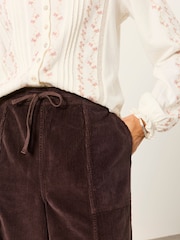 FatFace Alev Brown Barrel Cropped Cord Trousers - Image 3 of 6