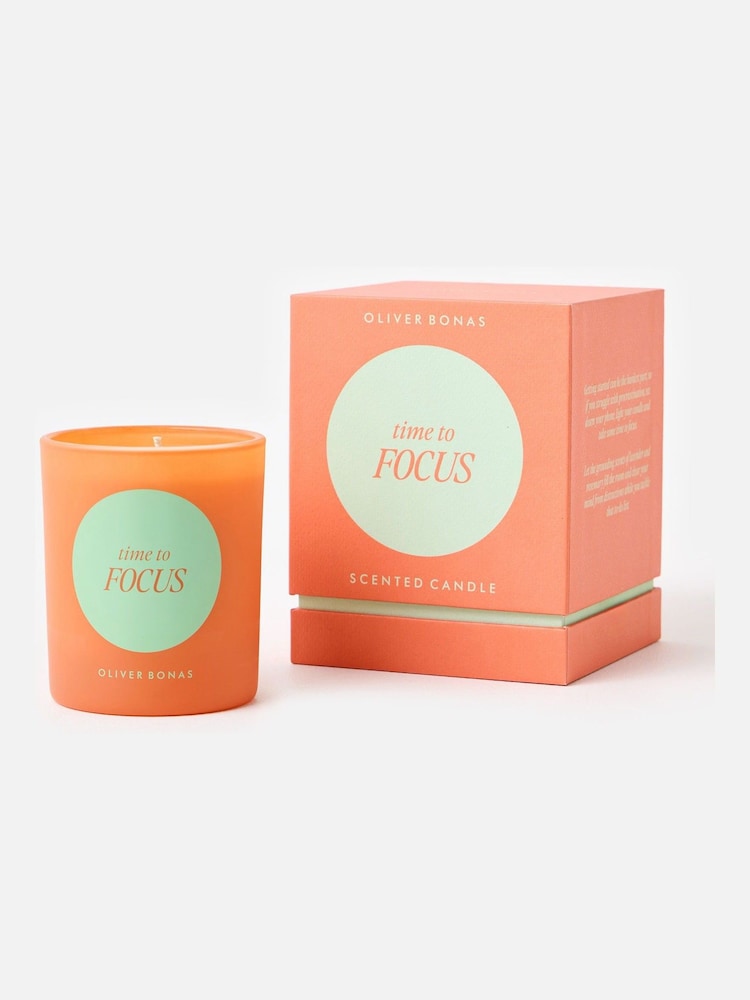 Oliver Bonas Orange Time to Focus Lavender Scented Candle - Image 2 of 5