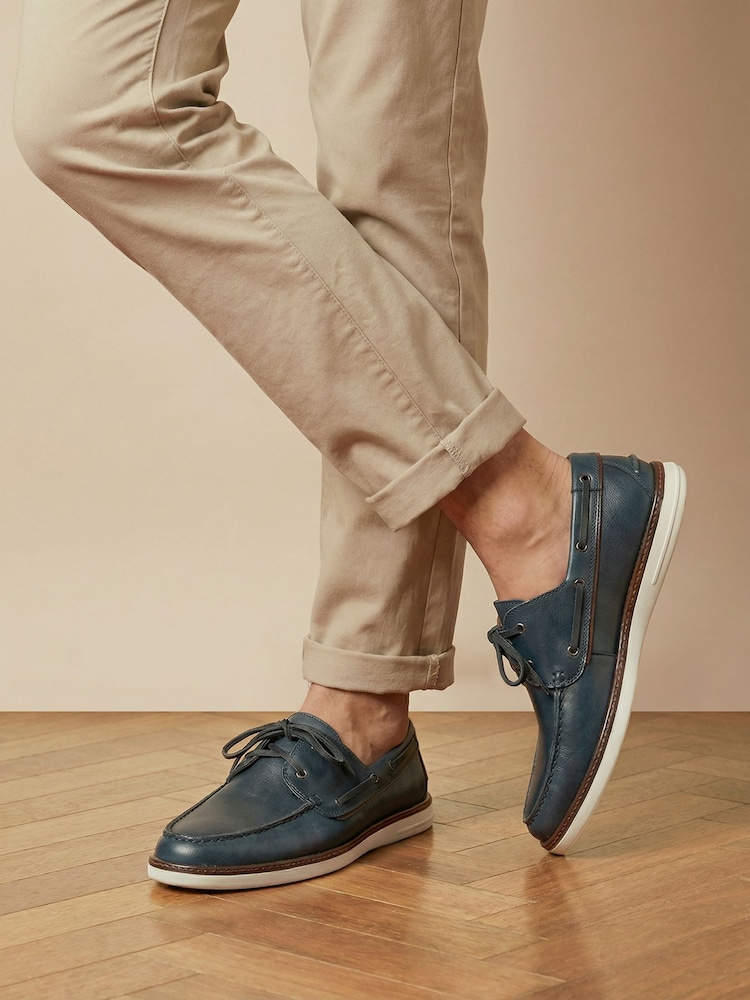 أزرق داكن جلد - Jones Bootmaker Patton Leather Moccasins Shoes - Image 1 of 6