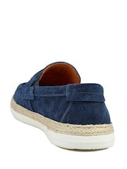 Jones Bootmaker Navy Suede Redhill Leather Casual Slip-On Shoes - Image 5 of 6