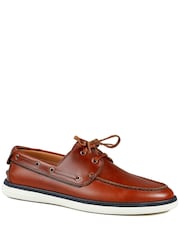 جلد بني فاتح - Jones Bootmaker Patton Leather Moccasins Shoes - Image 3 of 6