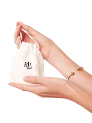 Lauren Ralph Lauren Gold Faux Pearl Drop Hoop Earrings - Image 2 of 2