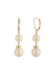Lauren Ralph Lauren Gold Lauren Ralph Lauren Gold & Faux Pearl Double Drop Earrings - Image 1 of 2