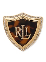 Lauren Ralph Lauren Gold Lauren Ralph Lauren Gold & Tortoise Logo Sheild Brooch Pin - Image 2 of 3
