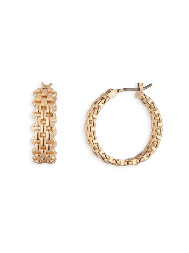 Lauren Ralph Lauren Gold Link Chain Hoop Earrings - Image 1 of 4