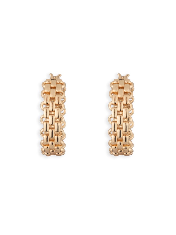 Lauren Ralph Lauren Gold Link Chain Hoop Earrings - Image 2 of 4