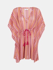 Accessorize Orange Crochet Mini Kaftan - Image 4 of 4