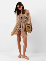 Accessorize Gold Shimmer Mini Kaftan - Image 1 of 5