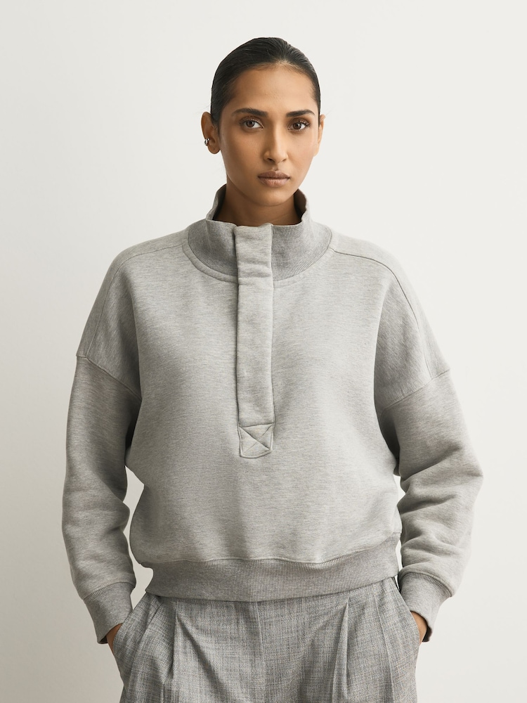 Free People Grey Timeless Pullover Sweat Top - Image 1 of 5 Free People Grey Timeless Pullover Sweat Top - Image 1 of 5