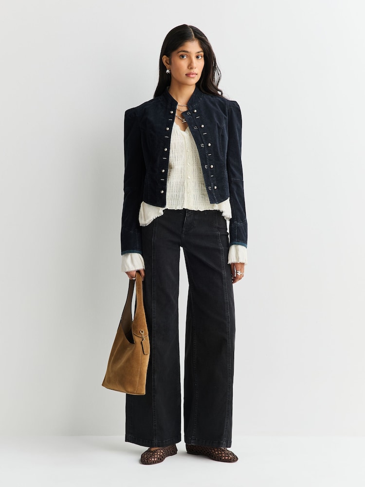 Free People Black Cloud Nine Blazer - Image 2 of 5 Free People Black Cloud Nine Blazer - Image 2 of 5