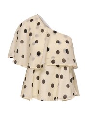 JDY Polka Dot One Shoulder Top - Изображение 6 7