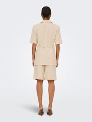 JDY Cream Linen Mix Bermuda Shorts - Image 2 of 6
