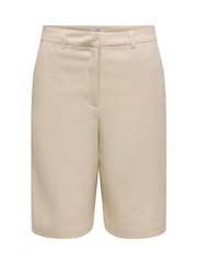JDY Cream Linen Mix Bermuda Shorts - Image 5 of 6