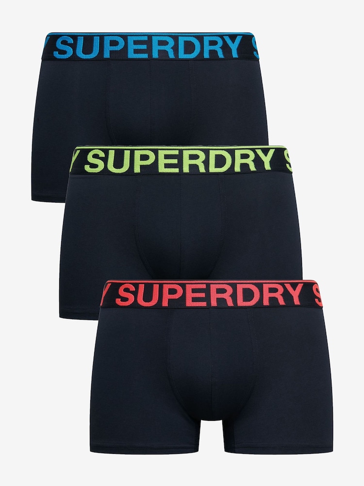 Superdry Blue Trunks 3 Pack - Image 1 of 7
