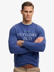 SUPERDRY Blue 1954 Company Relaxed Sweatshirt - Image 1 of 7