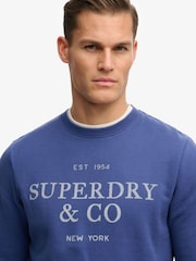 SUPERDRY Blue 1954 Company Relaxed Sweatshirt - Image 4 of 7