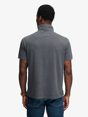Superdry Grey Classic Cotton Linen Polo Shirt - Image 2 of 7