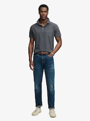 Superdry Grey Classic Cotton Linen Polo Shirt - Image 4 of 7