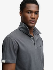 Superdry Grey Classic Cotton Linen Polo Shirt - Image 5 of 7