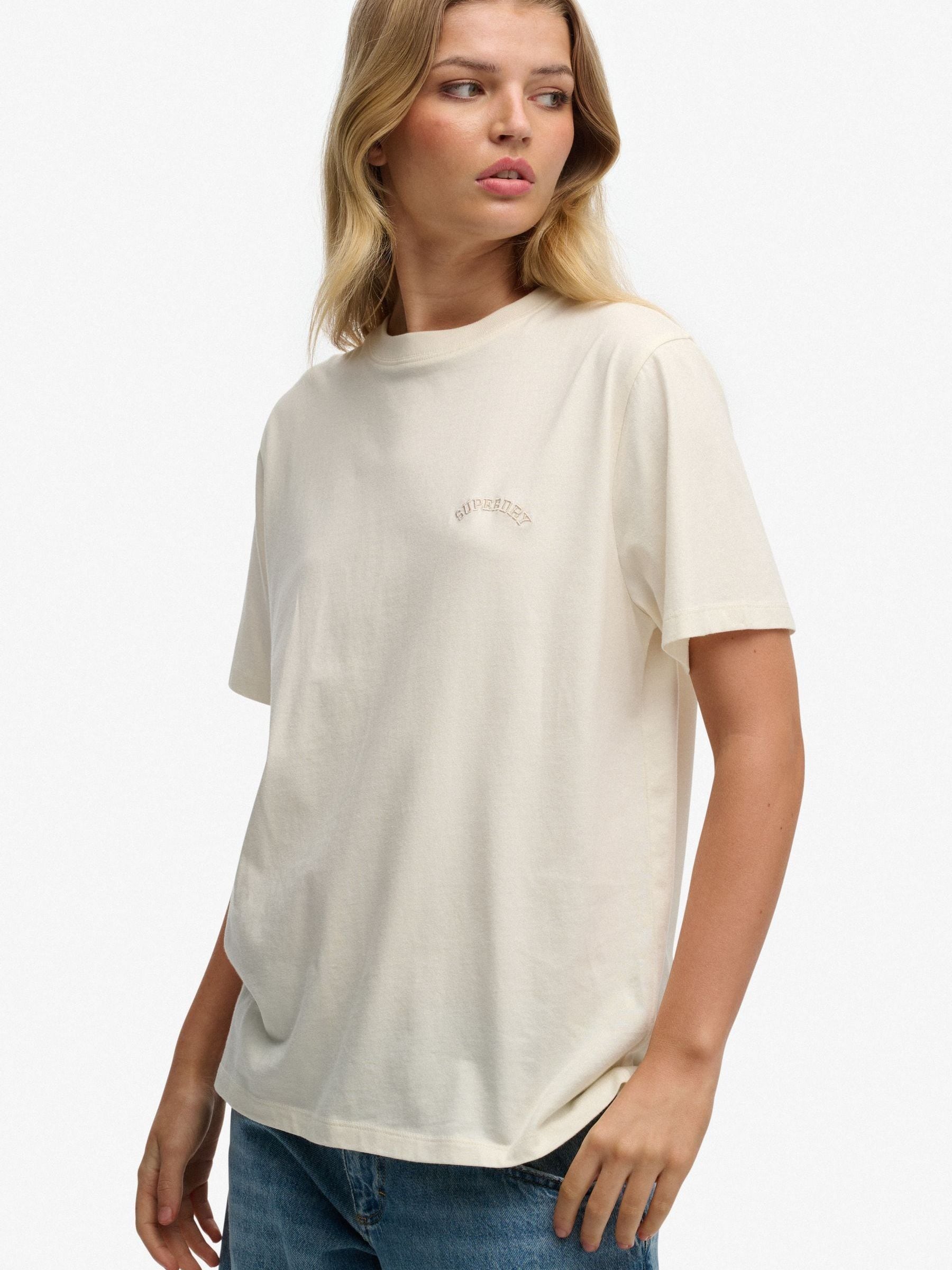 Superdry Essential Logo Loose T-Shirt, White, Size 12, Women - Image 3