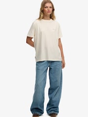 SUPERDRY White Essential Logo Loose T-Shirt - Image 4 of 5