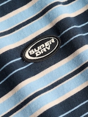 SUPERDRY Blue Oversized Stripe T-Shirt - Image 7 of 7