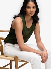 SUPERDRY Green Scoop Neck Tank Vest - Image 4 of 7