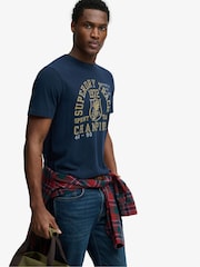 SUPERDRY Blue Vintage Prep Relaxed T-Shirt - Image 2 of 7