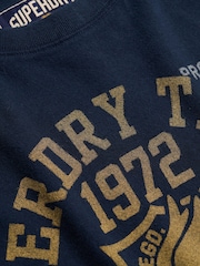 SUPERDRY Blue Vintage Prep Relaxed T-Shirt - Image 7 of 7