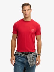 SUPERDRY Red Vintage Prep Relaxed Pocket T-Shirt - Image 2 of 7