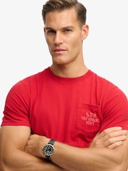 SUPERDRY Red Vintage Prep Relaxed Pocket T-Shirt - Image 4 of 7