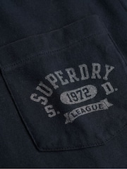SUPERDRY Blue Vintage Prep Relaxed Pocket T-Shirt - Image 7 of 7