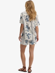 SUPERDRY Cream SUPERDRY Cotton Printed Beach Shorts - Image 4 of 8