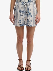 SUPERDRY Cream SUPERDRY Cotton Printed Beach Shorts - Image 5 of 8