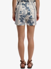 SUPERDRY Cream SUPERDRY Cotton Printed Beach Shorts - Image 6 of 8