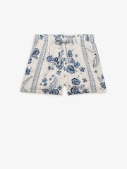 SUPERDRY Cream SUPERDRY Cotton Printed Beach Shorts - Image 7 of 8