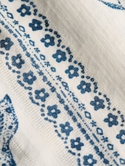 SUPERDRY Cream SUPERDRY Cotton Printed Beach Shorts - Image 8 of 8