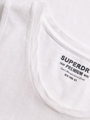 SUPERDRY White Scoop Neck Tank Vest - Image 7 of 7