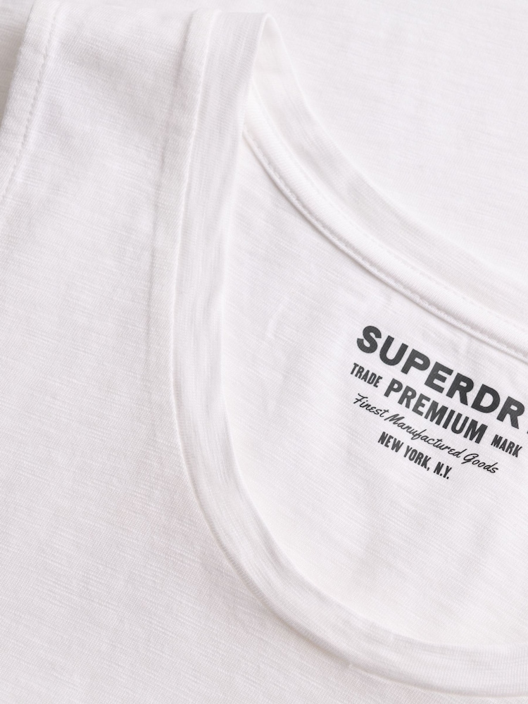 SUPERDRY White Scoop Neck Tank Vest - Image 7 of 7 SUPERDRY White Scoop Neck Tank Vest - Image 7 of 7