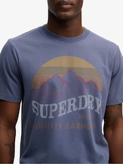 Синий - Свободная футболка Superdry Outdoors Mountain - Изображение 4 6