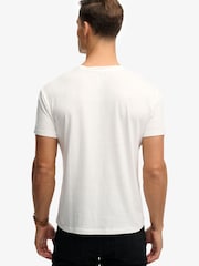 SUPERDRY White Classic Cotton Linen Pocket T-Shirt - Image 2 of 5