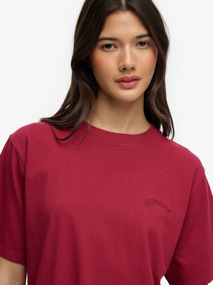 SUPERDRY Red Essential Logo Loose T-Shirt - Image 5 of 5 SUPERDRY Red Essential Logo Loose T-Shirt - Image 5 of 5