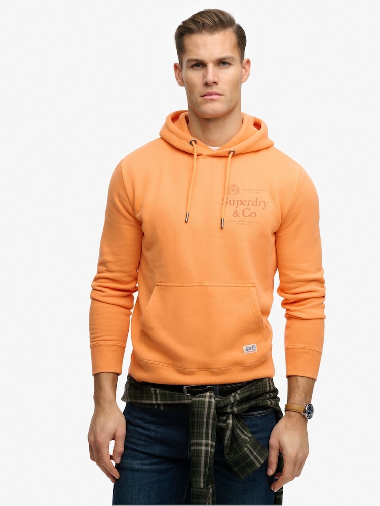 SUPERDRY Orange 1954 Company Relaxed Hoodie - Image 2 of 7